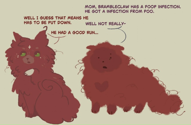 — Мам, у Ежевики какашечная инфекция. Он заразился от к...