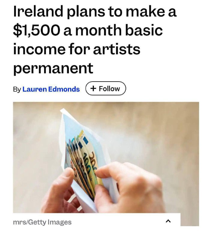 В Ирландии художникам и другим творческим специалистам начали платить по 140 тысяч рублей в месяц пр