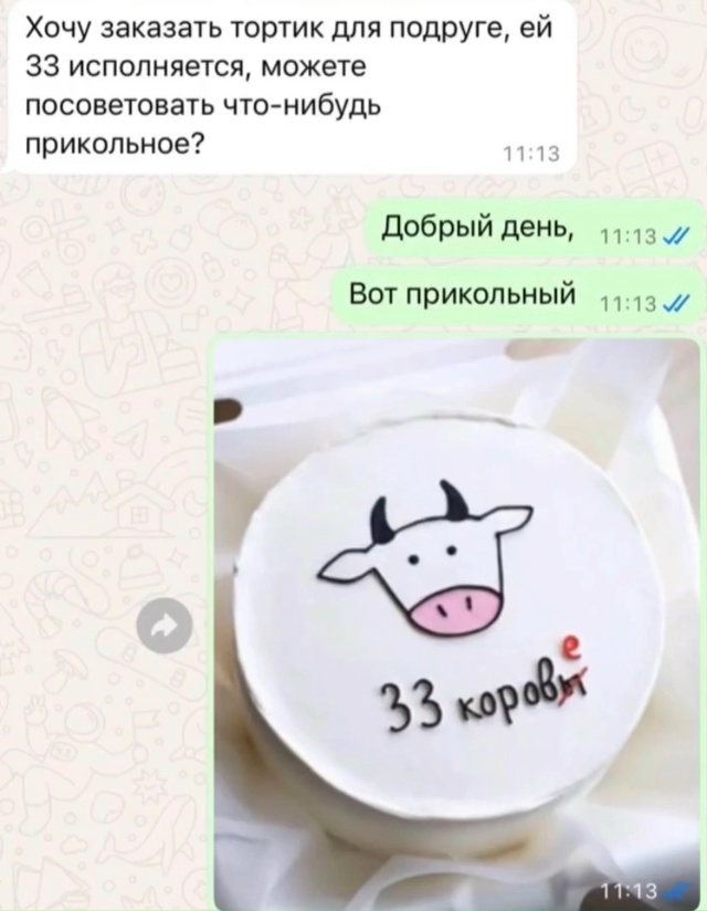 Девушка попросила кондитера посоветовать прикольный ?...