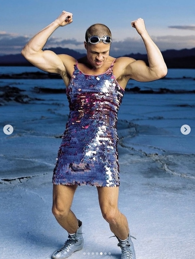 Яркий фотосет Брэда Питта для журнала Rolling Stone в 1999 году