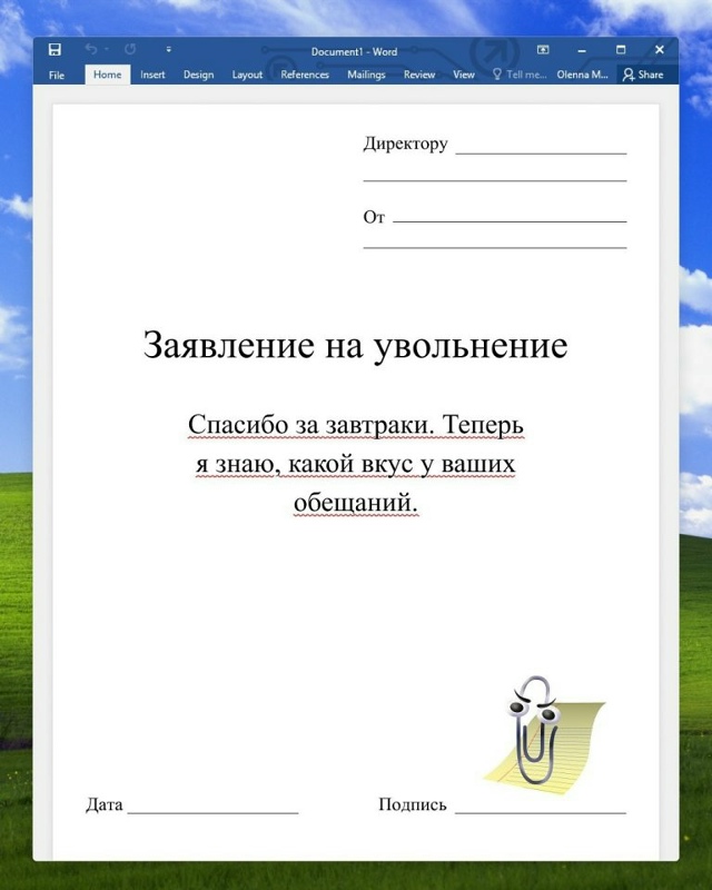 Заявление на увольнение, как крик души😅