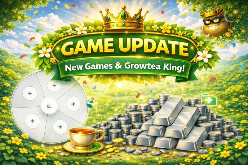 #Grow_Tea 🍃
🍃 ОБНОВЛЕНИЕ ИГРЫ 🍃
Мы продолжаем развивать GROWTEA, и сегодня мы представляем новые и