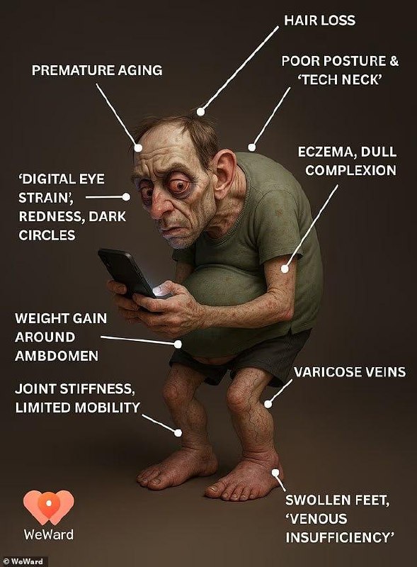 Запавшие глаза, лысина и горб — таким увидел ИИ среднестатистического человека в 2050 году. Гротескн