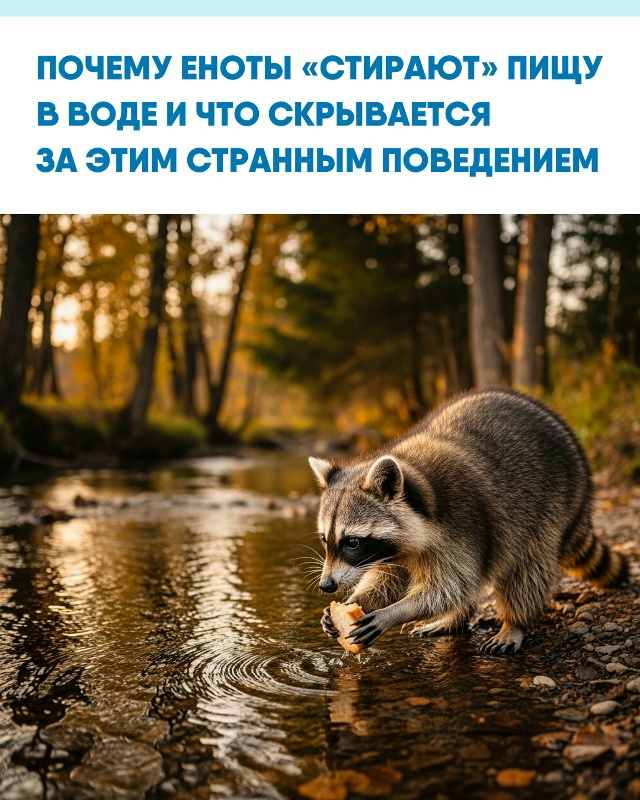 Привычка енотов «мыть» свою еду кажется нам человечес?...
