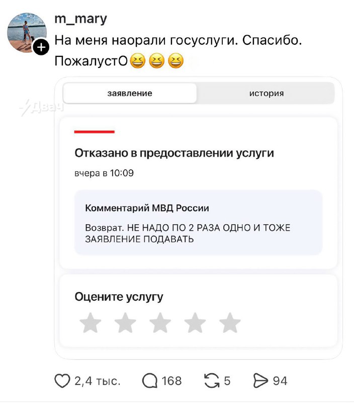 На «Госуслугах» на вас могут наорать: тян рассказала, что когда она повторно отправила заявление, со
