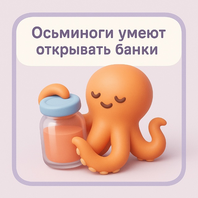 🐙 Разум под щупальцами
Осьминоги умеют открывать бан...