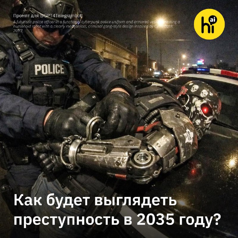 👺 Теракты с дронами и бунты против машин — преступность 2035 года
ИИ, роботы, беспилотники и другие