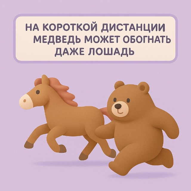 🐻 Скорость под шубой
На короткой дистанции медведь с?...