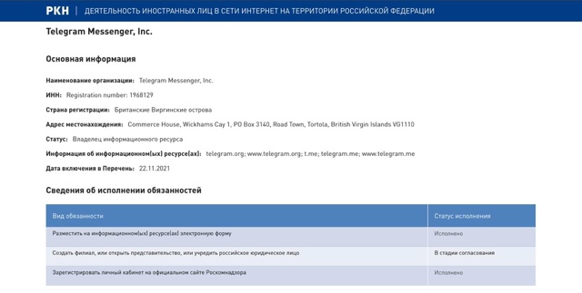 Телеграму в России быть! Юрлицо мессенджера начало про...