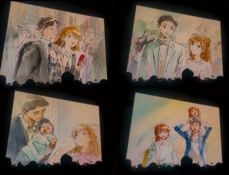 🙂Это канон.
Новый короткометражный анимационный фильм «Евангелион 30+» показывает альтернативный эп