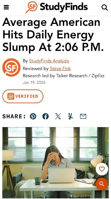 Ученые назвали время, когда мозг начинает сдавать — это 14:06.
Именно после этого момента концентр