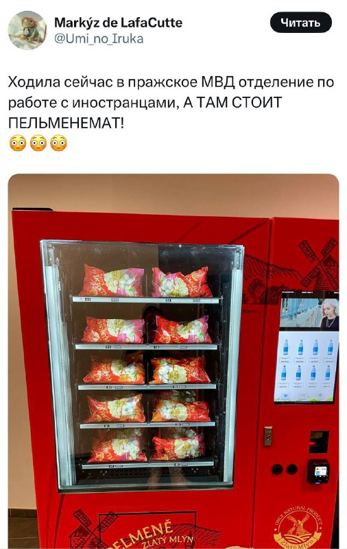 Огромные ПЕЛЬМЕНАТЫ появились в Чехии. Такие вендинговые автоматы можно встретиь даже в отделении МВ