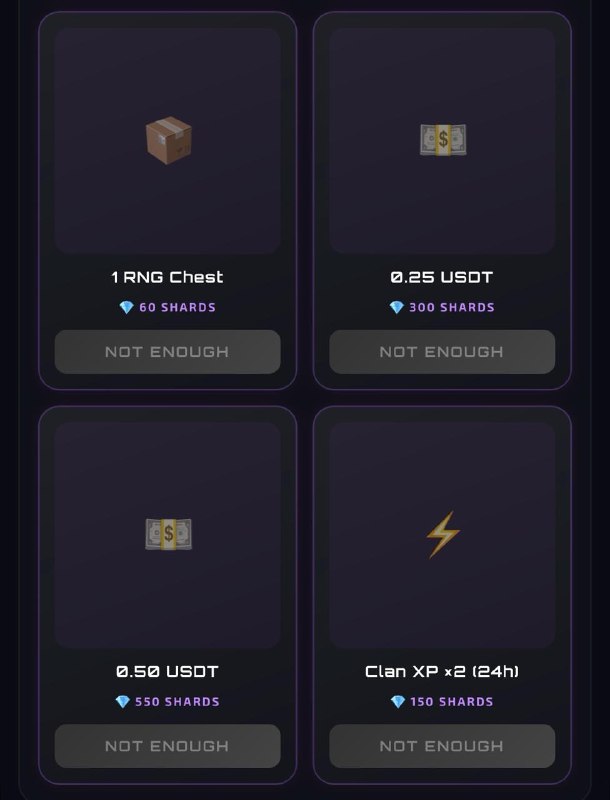 #SnakeMoney 🐍
💎 SHARDS: ПРЕМИУМ ВАЛЮТА В SNAKEMONEY 💎
Снейки, клановые зарубы уже на новом уровне