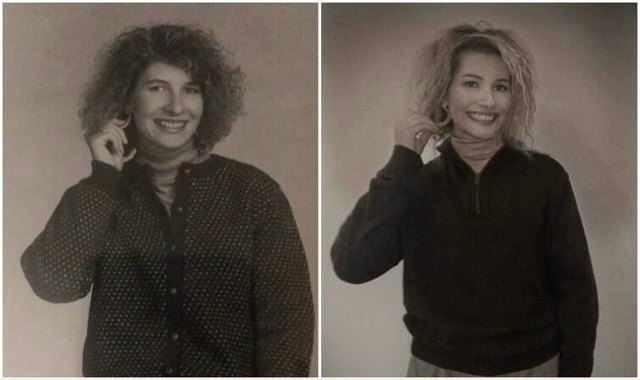 Дочки решили повторить снимки своих мам в молодости..
...