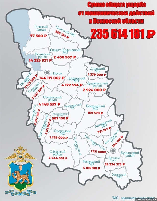 Жители каких районов Псковской области отдали мошенни...
