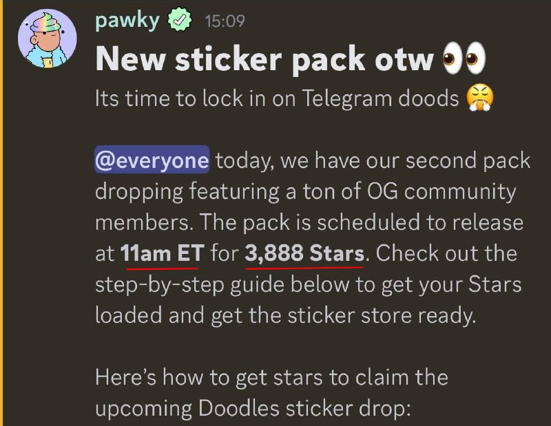 #Sticker_Pack
Сегодня в 18:00 по мск релиз нового набора стикеров Doodles в Sticker Pack.
Цена - 3