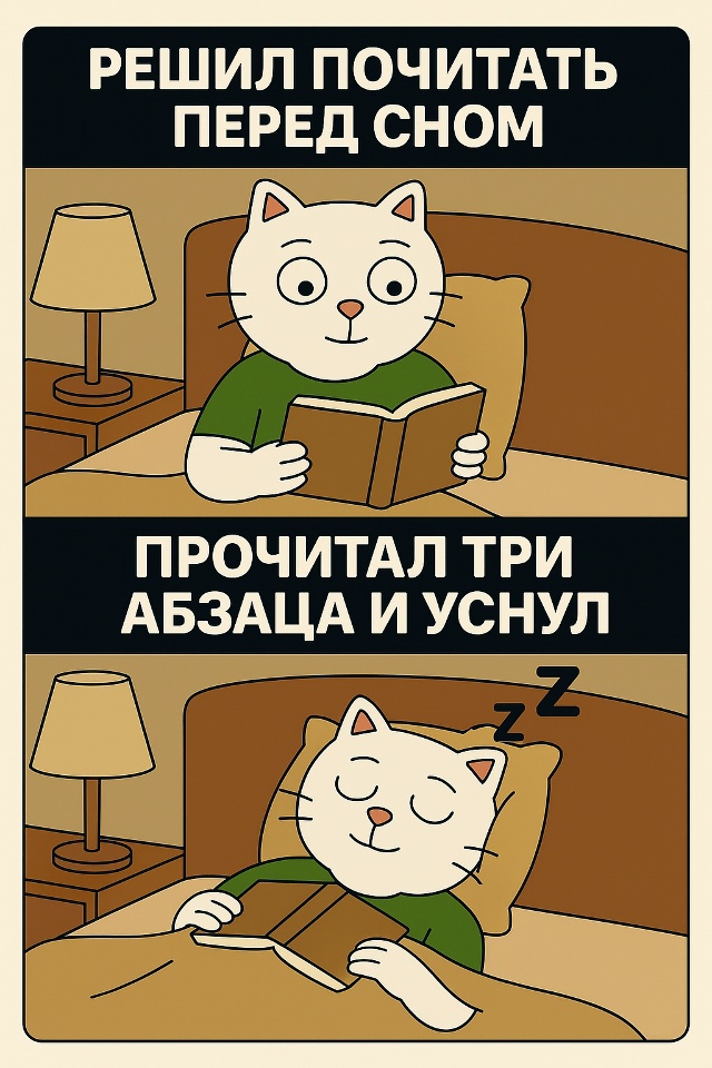 Книга — лучший способ успокоиться перед сном.
Особенн?...