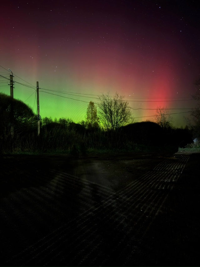 Северное сияние Окуловка 18 октября