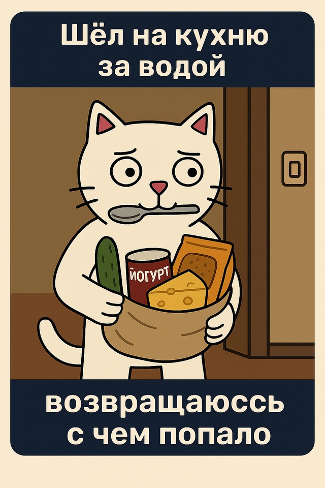 Ты шёл за кружкой воды. Уверенно, с миссией, почти как г?...