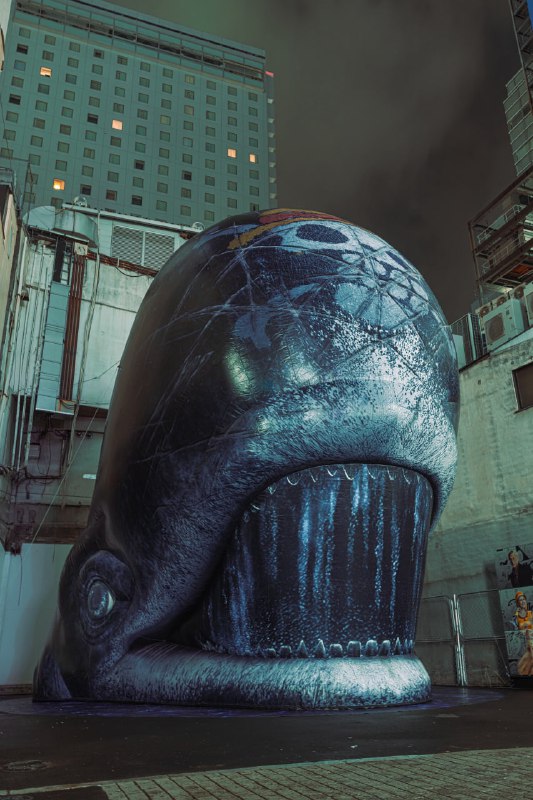 🐳Netflix установил в Сибуе восьмиметрового кита по имени Лабун для продвижения второго сезона лайф-э