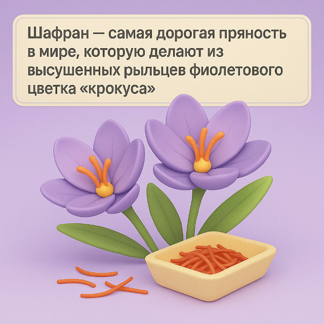 Шафран — золото среди пряностей ?✨
Шафран считается...