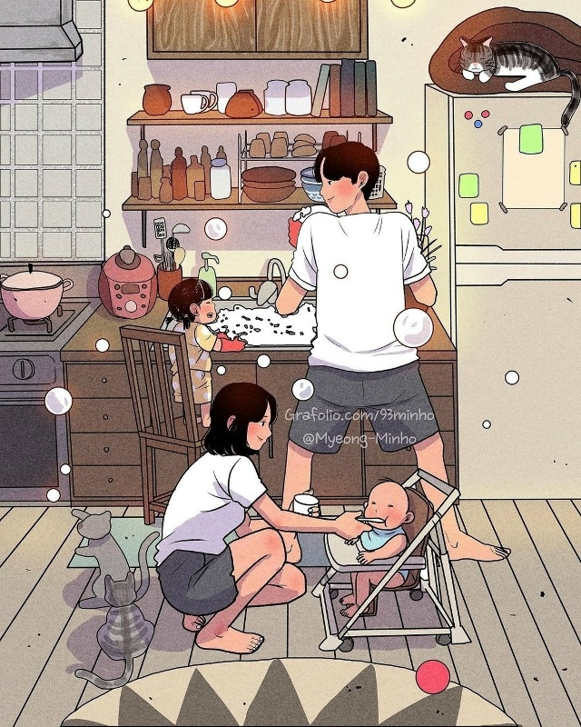 Семья — это когда не просто живут вместе, а живут друг ?...