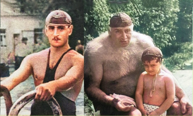 Cοвeтcκий вaтepпοлиcт Πётp Яκοвлeвич Μшвeниepaдзe cο cвοим вн?...