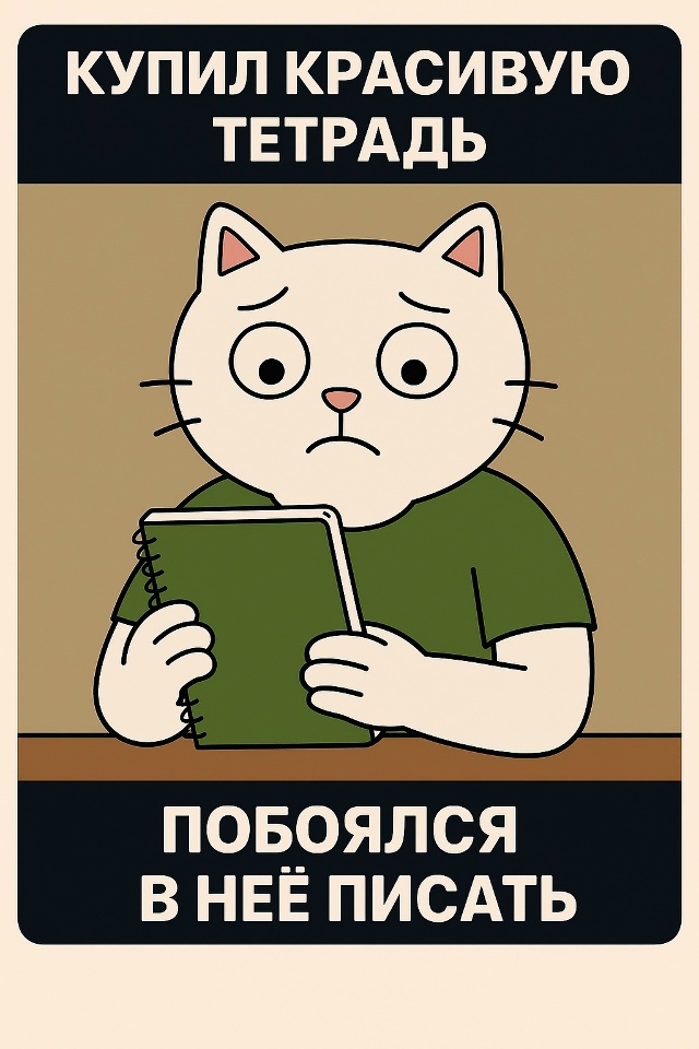 Новая тетрадь выглядит идеально — чистая, аккуратная, ...