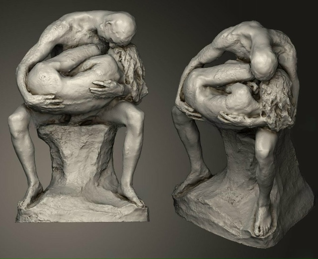 Мужчина обнимает женщину. 1905 год. Скульптор — Густав В?...