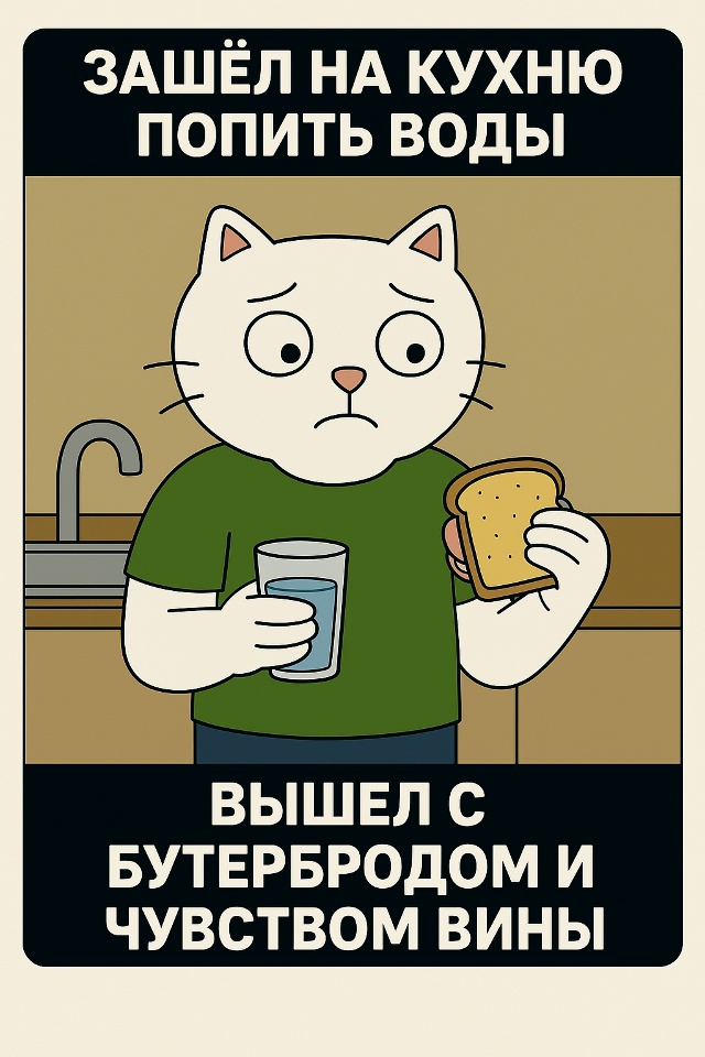 Просто хотел утолить жажду, но холодильник предложил с...