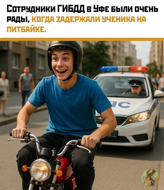 В Уфе поймали школьника на питбайке — полицейские дов?...