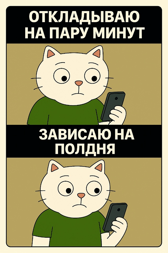 Иногда откладываешь одно маленькое дело «на пару мину?...