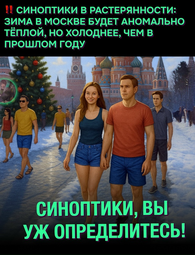 ❄ Зима будет тёплой… но холоднее, чем тёплая. Синоптик...
