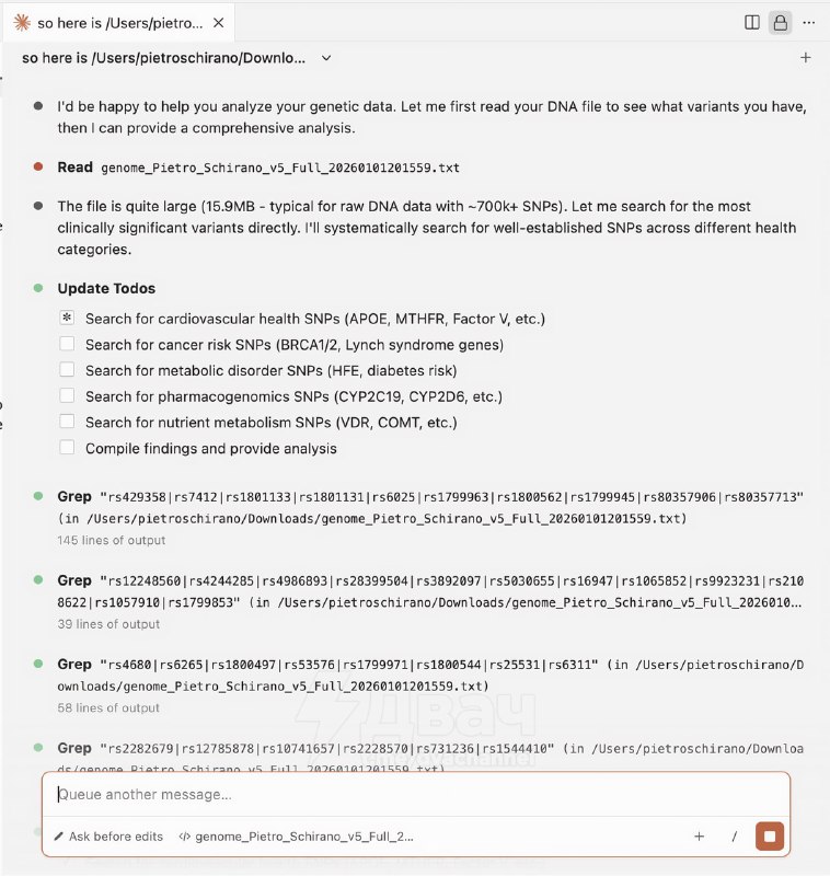 Умелец загрузил данные своей ДНК в Claude Code и получил полный разбор генома: нейронка показала про