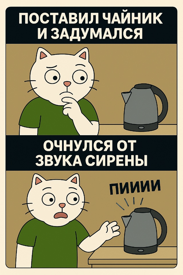 Каждый раз одно и то же — просто хотел сделать чай.
Но п...