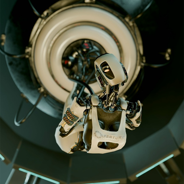 3D-художник под ником Thiccy Things создал гуманоид-версию GLaDO...