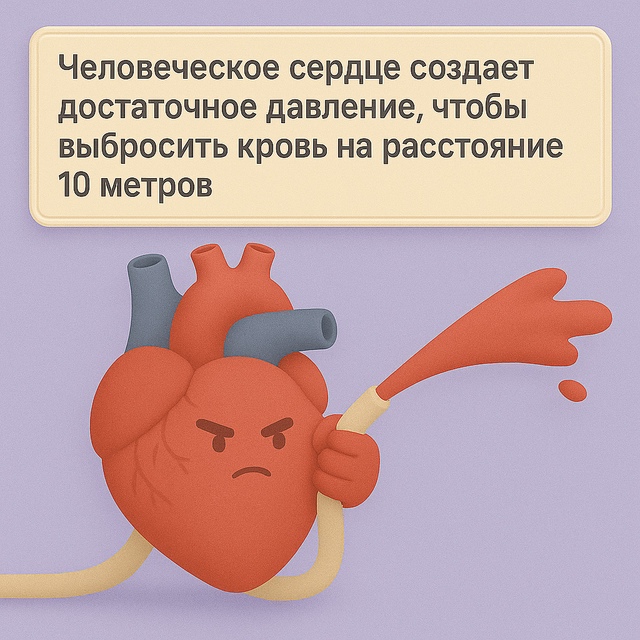 🫀 Человеческое сердце настолько мощное,
что может соз...