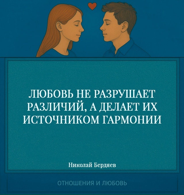 Бердяев говорит о том, что любовь не стирает различий м...