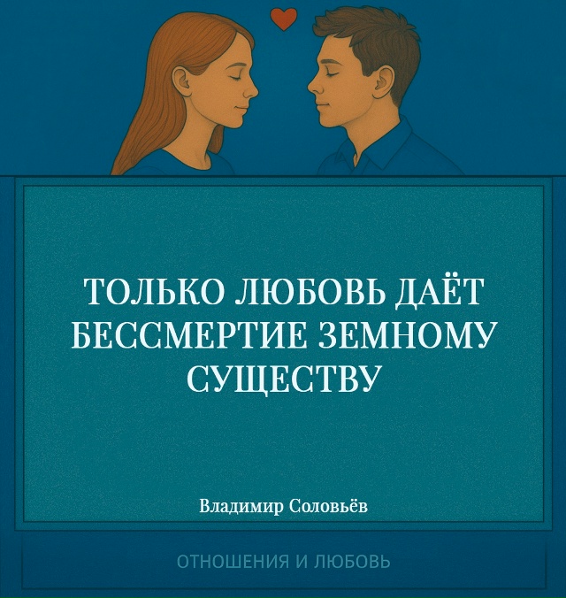 Соловьёв говорит о том, что именно любовь преодолевает...