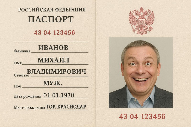 🪪 Фотография для паспорта гражданина РФ, созданная с помощью нейросетей, может стать причиной отказа
