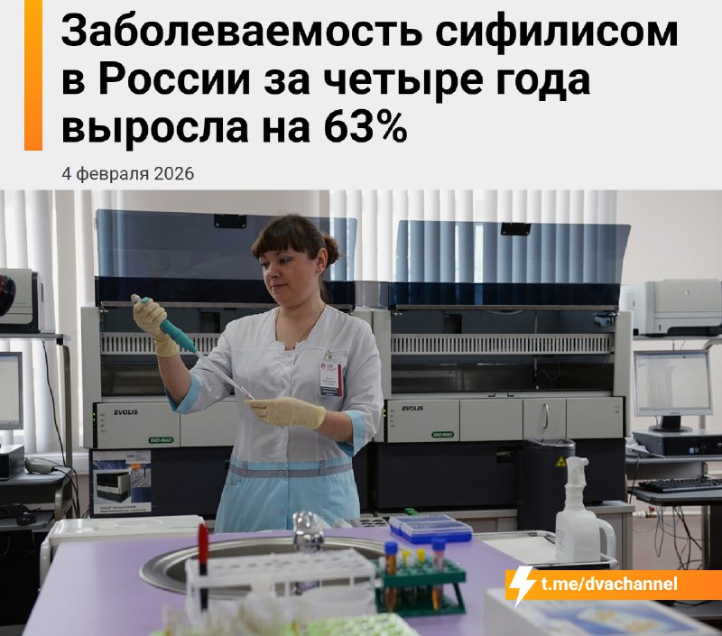 В России резко выросла заболеваемость сифилисом: по данным Росстата, за последние четыре года количе