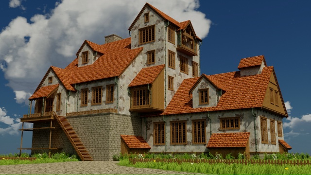 Средневековый Дом, построенный, используя мод - Cocricot.