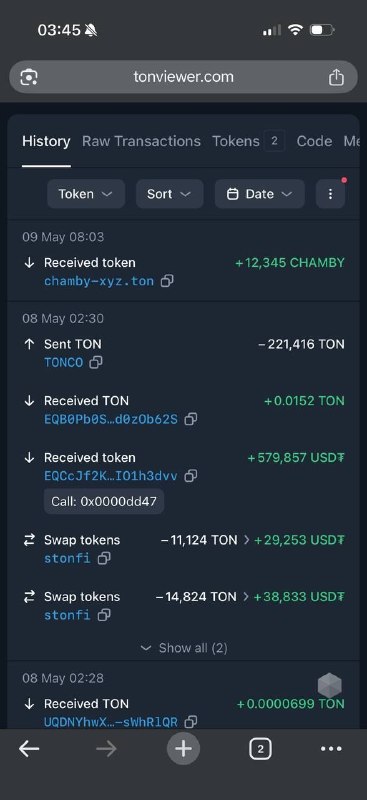Просто с кошелька Telegram встаканили TON'ы 😏
TF перевел 20 млн. TON после своего закрытия Телегра
