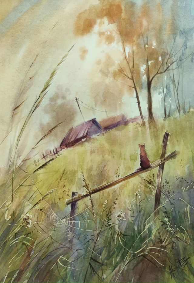 [club221471639|Художник Михаил Хромов]. Акварель, бумага, А3