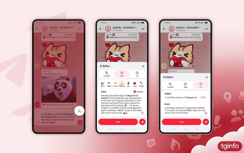 В бета-версии Telegram появился ИИ-редактор сообщений
Он позволяет исправлять ошибки, менять формул