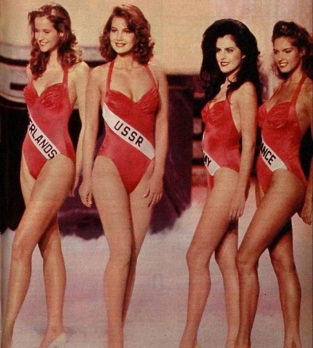 Юлия Лемигова, победительница конкурса Мисс СССР, на мe...