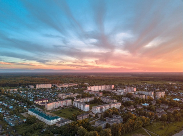 Невероятно красивые закаты в Родниках с высоты птичье?...