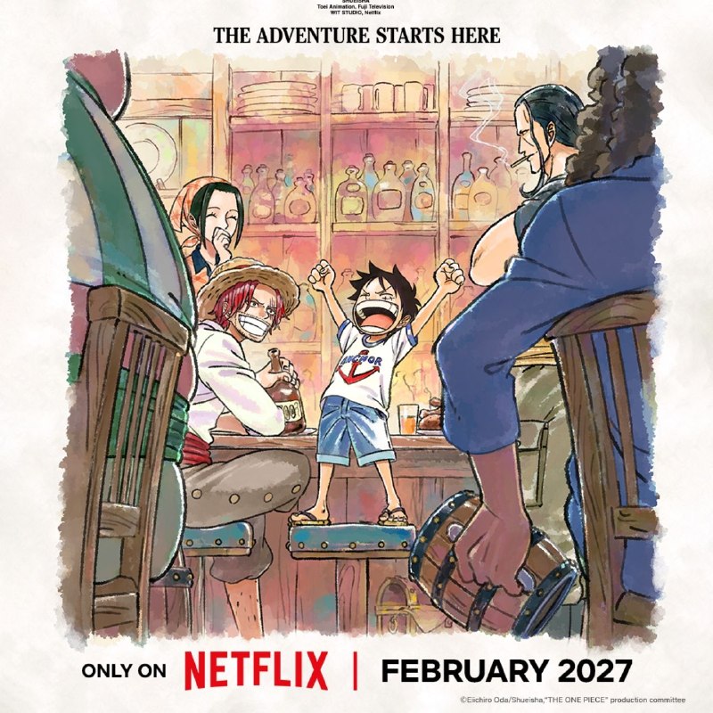 В путь!
Ремейк "Ван-Пис" (One Piece) выйдет в феврале 2027 года. В первом сезоне будет семь серий.