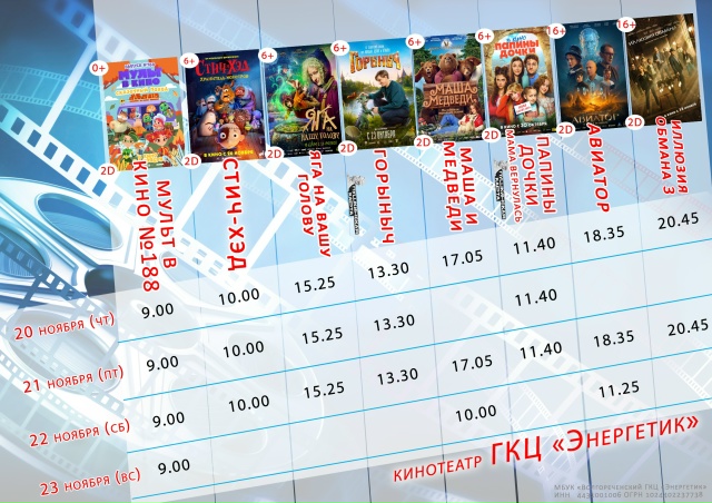 Информация о кинопоказах!