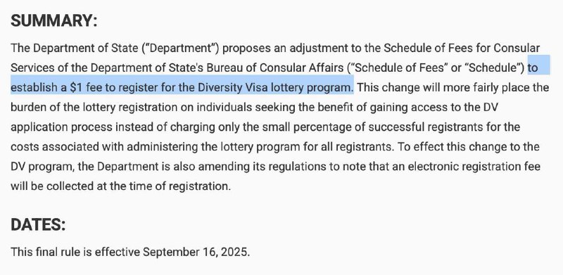 Лотерея Green Card в США станет платной — подача анкеты теперь обойдётся в $1.
Приём заявок стартуе